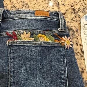 Judy Blue Women's Floral Embroidered Denim Jeans
